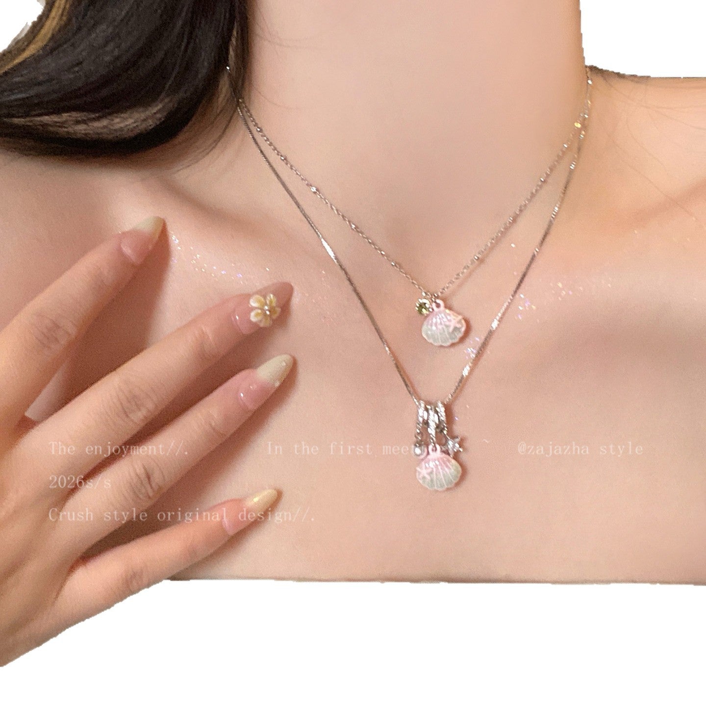 Women's Bow Shell For Design Sweet Clavicle Chain Necklace