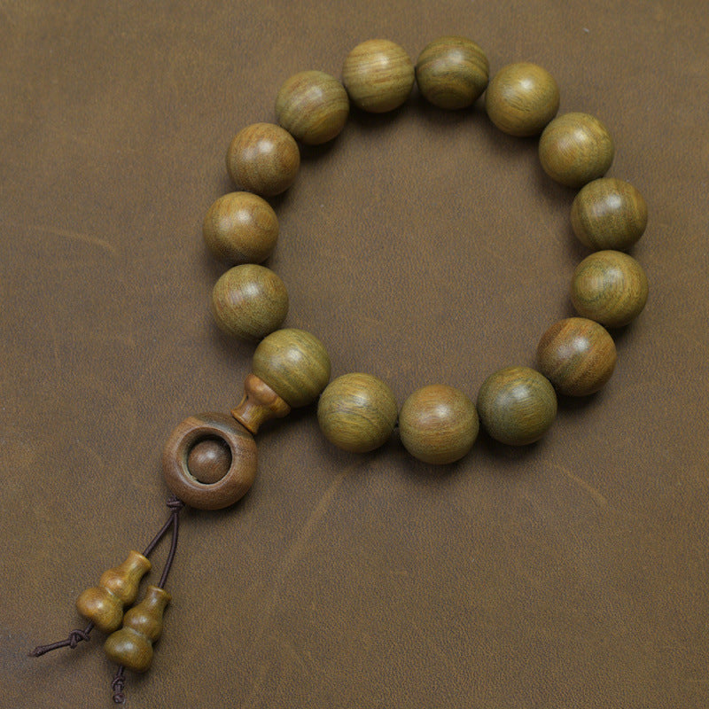 Natural Argentina Green Sandalwood Buddha Beads Ethnic Retro Couple Bracelet