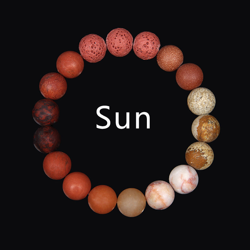 Men's Natural Stone Universe Planet Beads Galaxy Trendy Frosted Bracelets