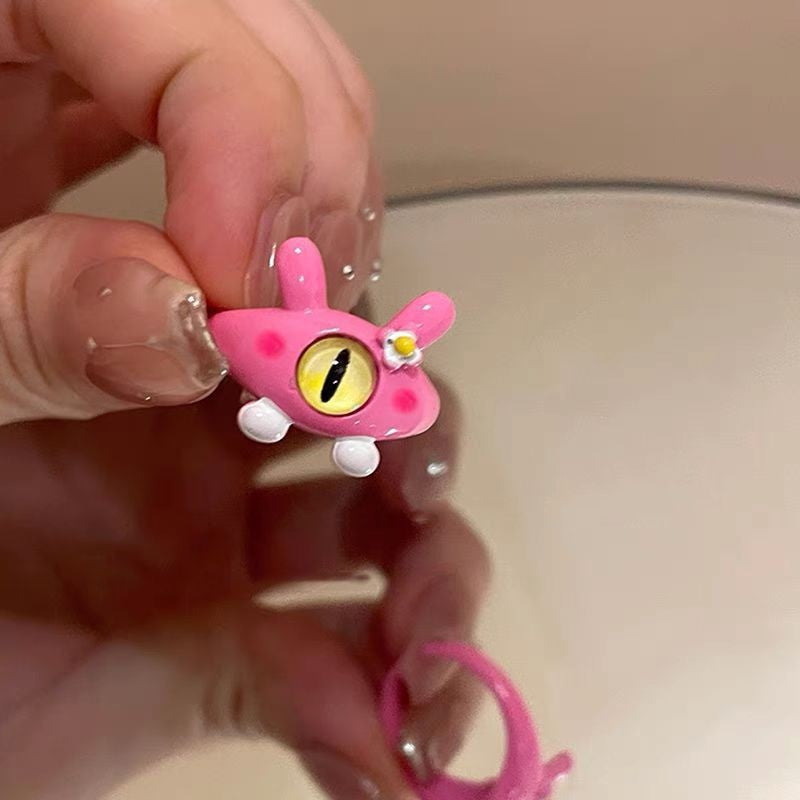Cute Little Monster Dopamine Couple Girlfriends Index Finger Girlish Ring