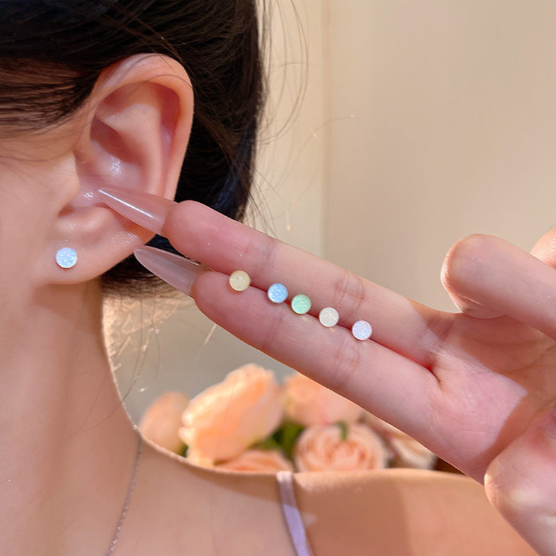 Series Simple Small Ice Transparent Bean-shaped Earrings