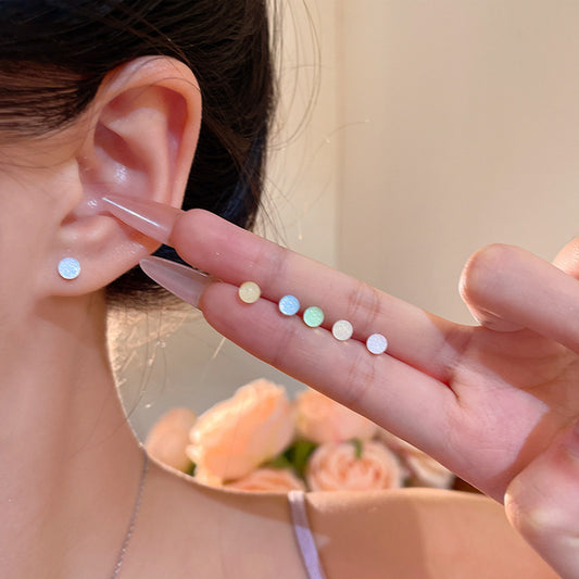 Series Simple Small Ice Transparent Bean-shaped Earrings