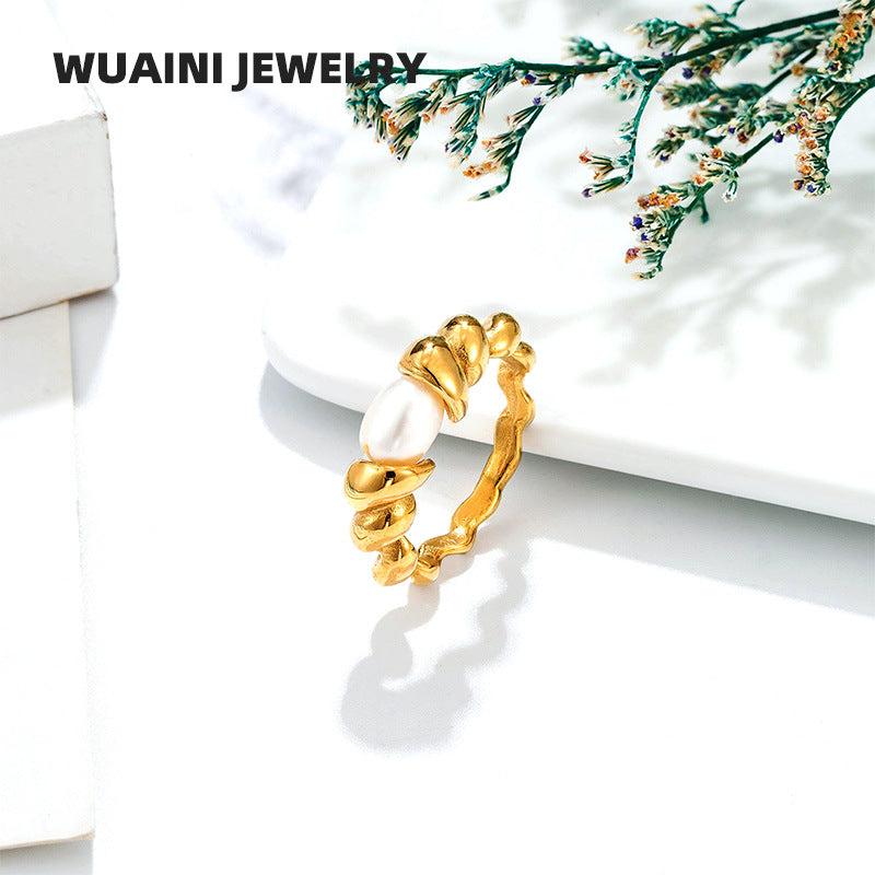 Natural Freshwater Pearl Female Special Interest Light Luxury High-grade Ring