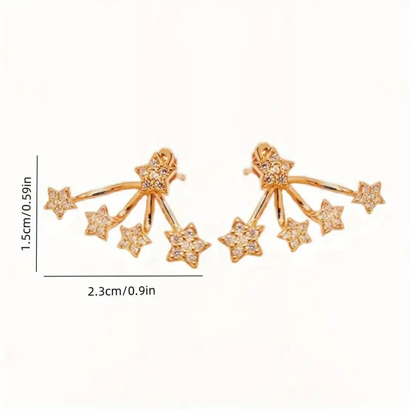 Shining Diamond Ear Clip Female Special Interest Light Luxury High Stud Earrings