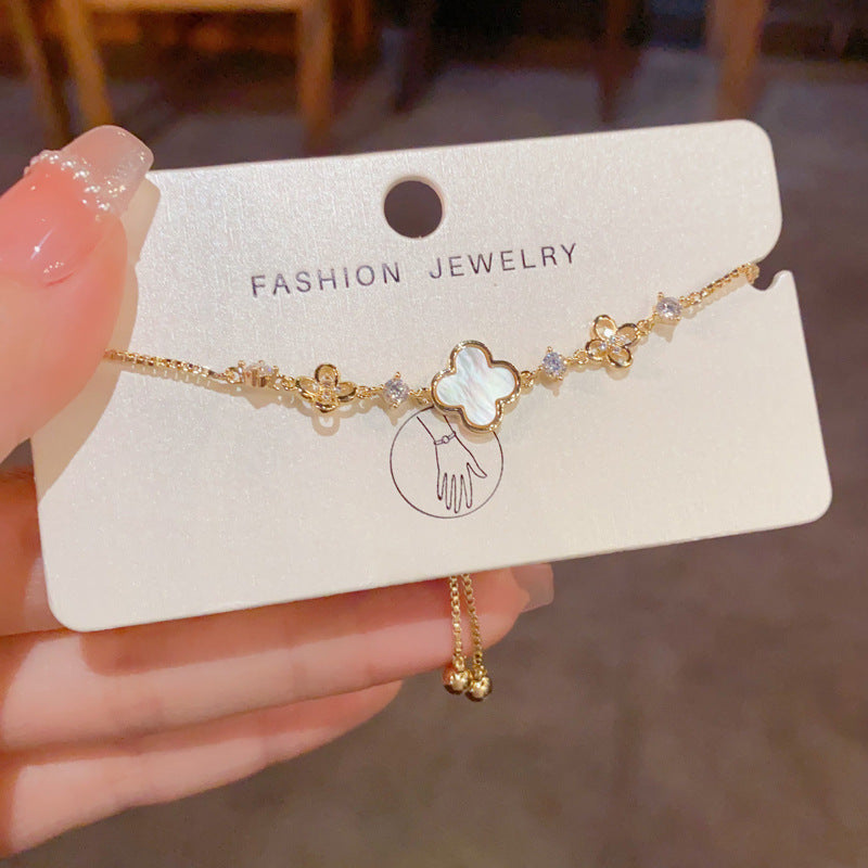 Simplicity Sweet Elegance Flower Pull-out Exquisite Bracelets