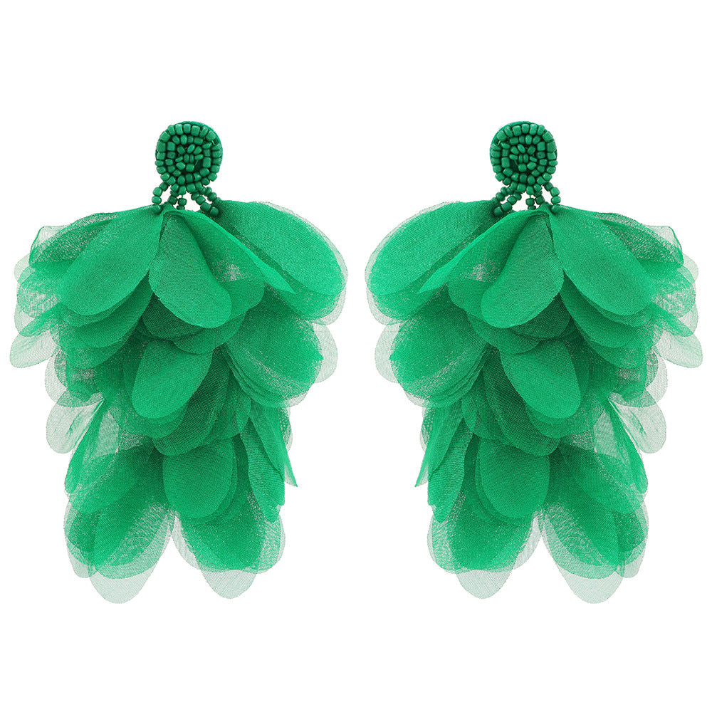 Women's Lace Flower Tassel For High Profile Fashion Super Fairy Earrings