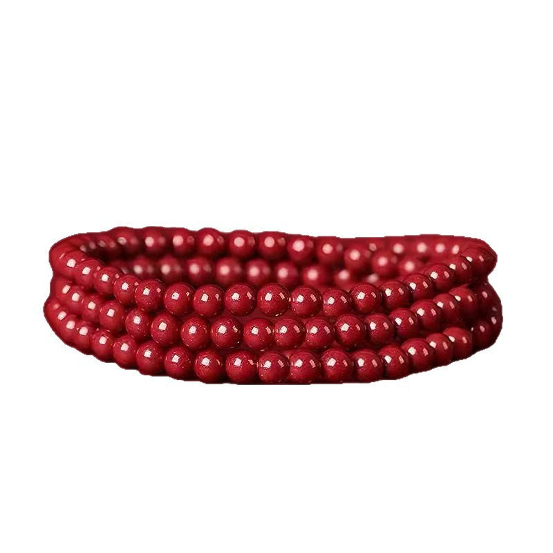Women's Ore Cinnabar Purple Gold Sand Red Single Circle Three Bracelet