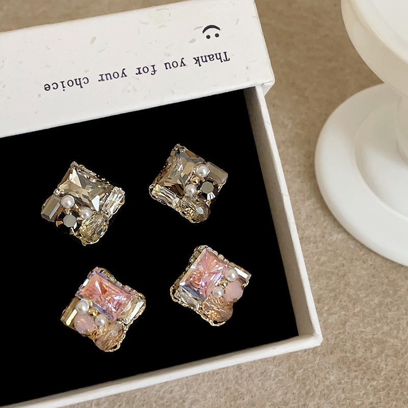 Women's Design Geometric Crystal Pearl Square For Mild Luxury Rings