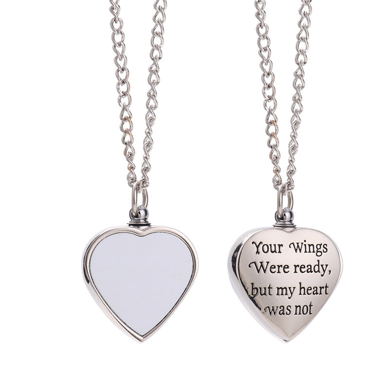 Eternal Commemorative Thermal Transfer Blank Cinerary Casket Couple Pet Pendants