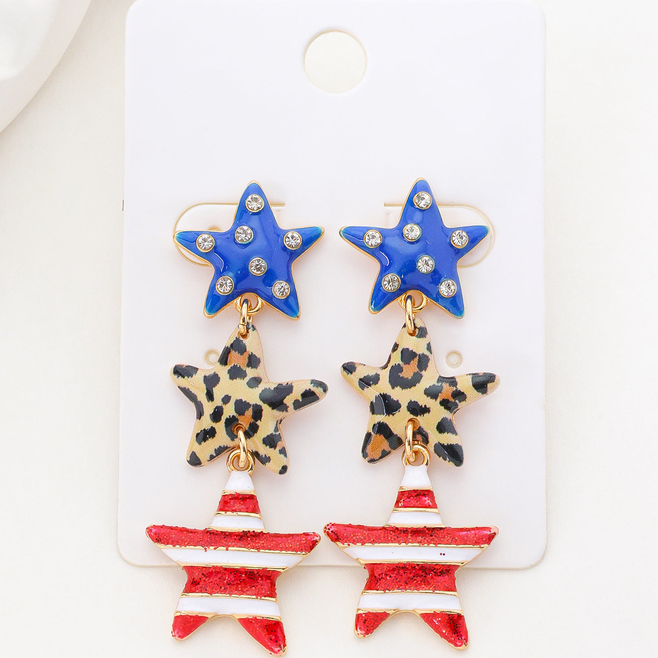 Women's Party Stars Stripes Vintage Drop Oil Rings