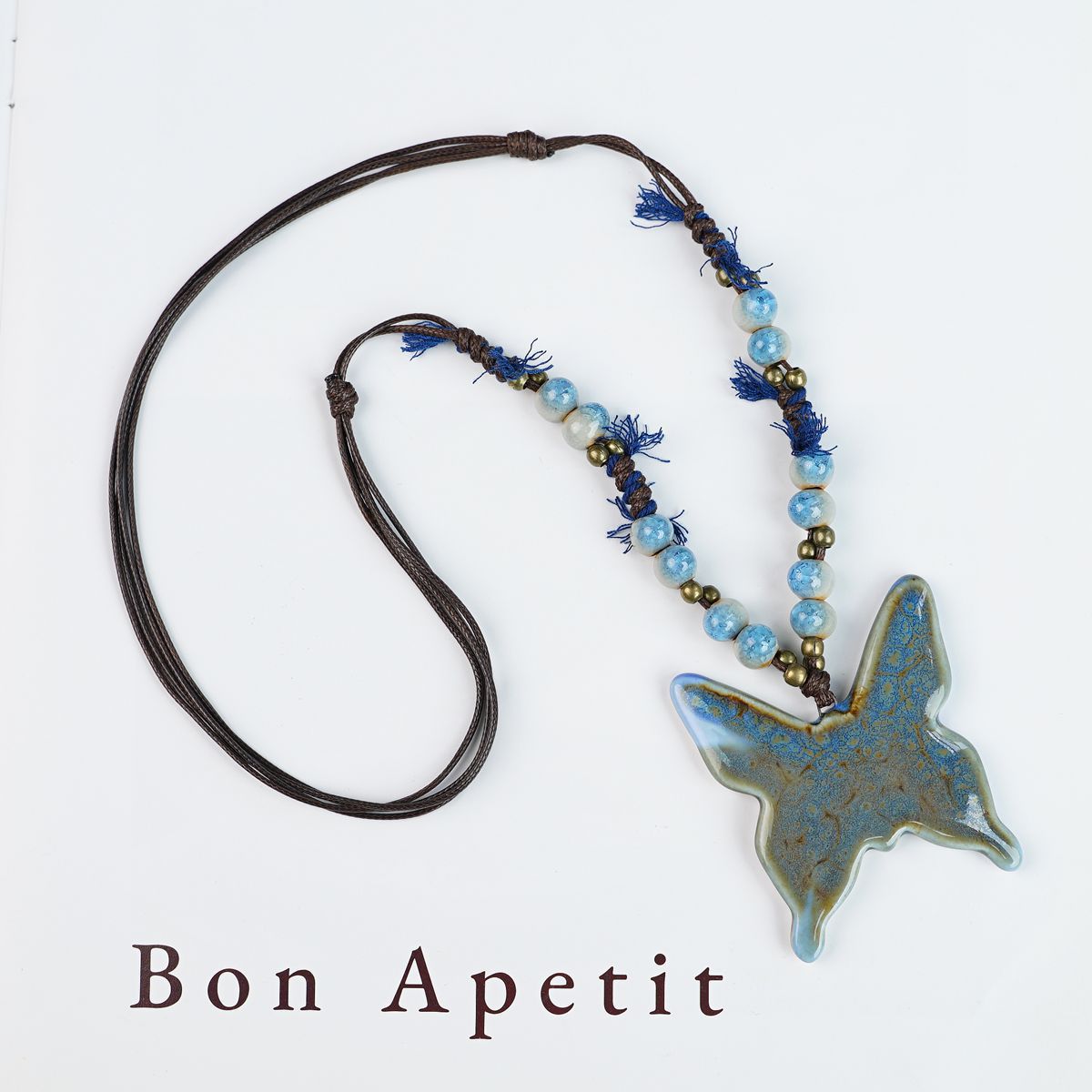 Style Personalized Trendy Ceramic Geometric Colorful Fish Long High-grade Necklace