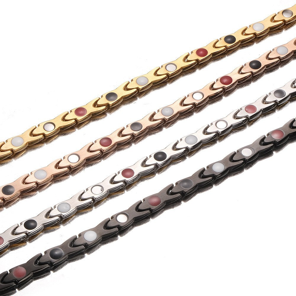 Fashion Little Fish Wide Magnet Titanium Bracelets
