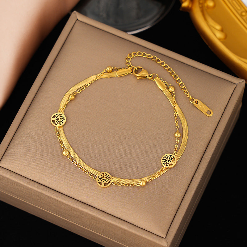 Titanium Steel Female Gold Fashion Light Luxury High Bracelets