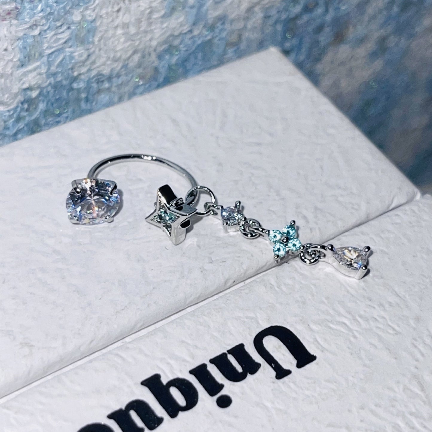 Steel Ear Bone Series Collection Clip Flash Earrings