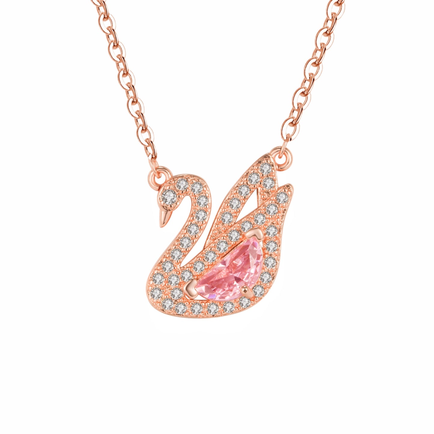 Diamond White Swan Fashion Sweet Elegant Chain Necklace