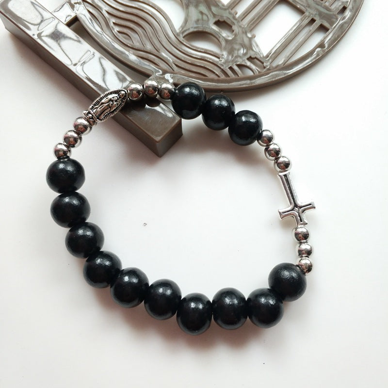 Innovative Vintage Cross Elastic Beaded Rosary Bracelets