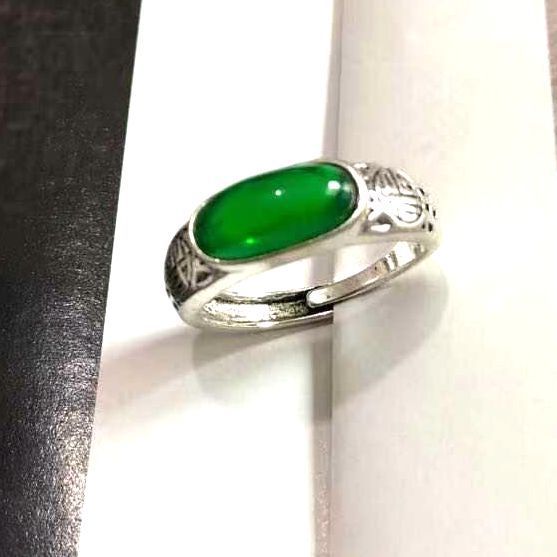 Placer Gold Gold-plated Inlaid Imitation Jade Ring