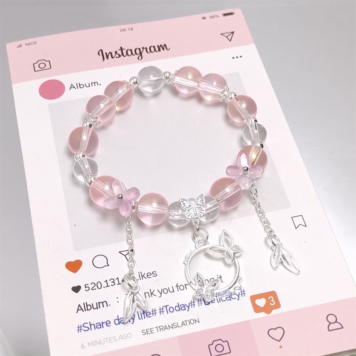Children's Crystal Peach Blossom Butterfly Super Fairy Bracelets