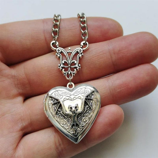 Mini Sier Heart Box Vintage Simple Stainless Necklaces
