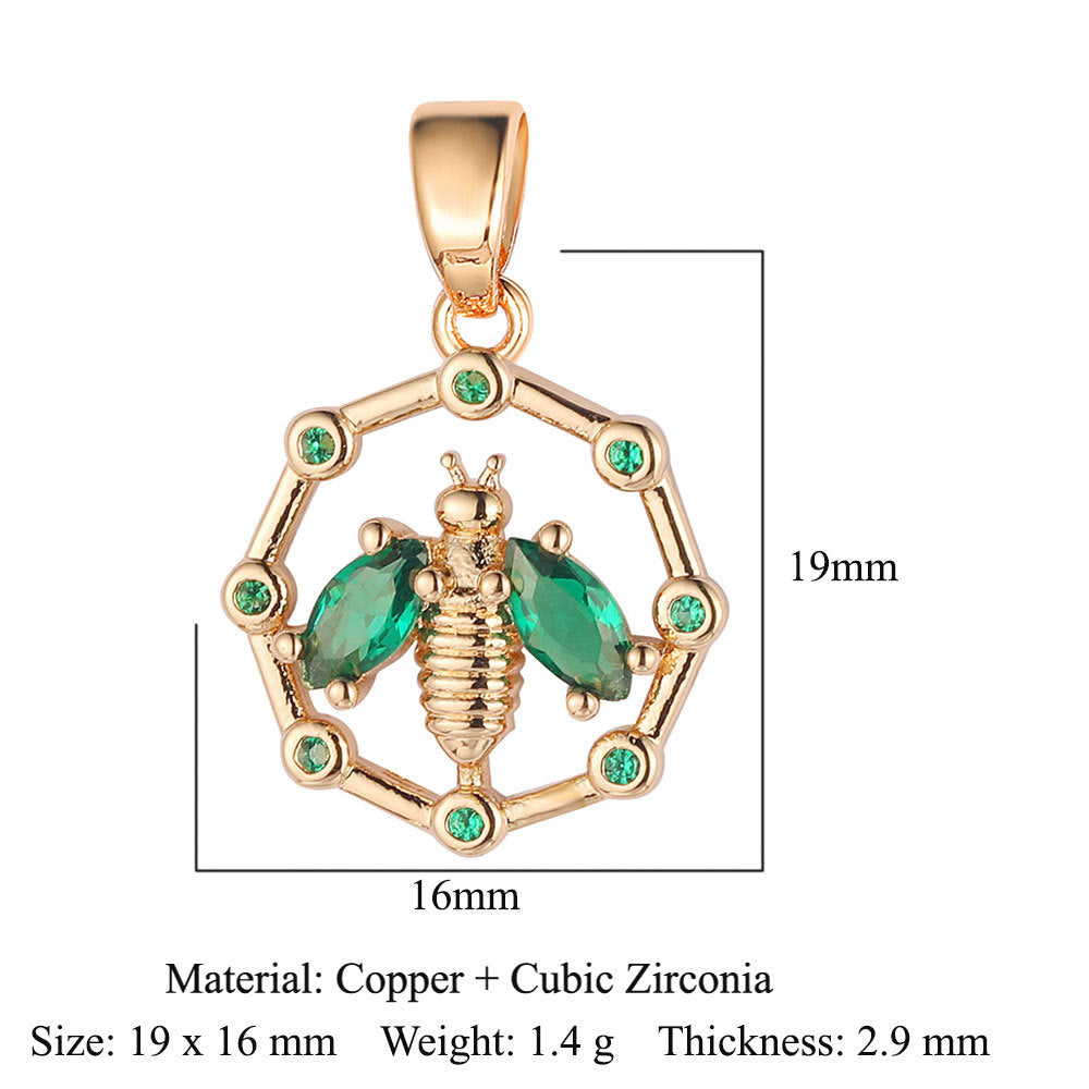 Lucky Tree Copper Zircon Fishtail Butterfly Ornament Accessories Water Pendants