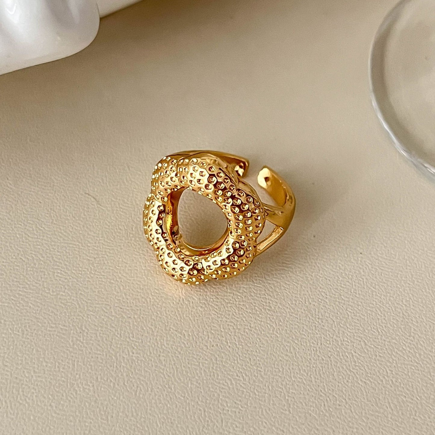 Interest Light Luxury Retro Minority Wide Personality Versatile Opening Adjustable Ring