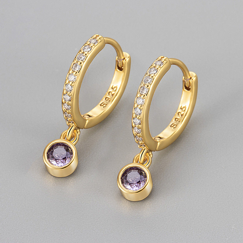 Pattern Round Zircon Simple Elegant Trendy Ear Buckle