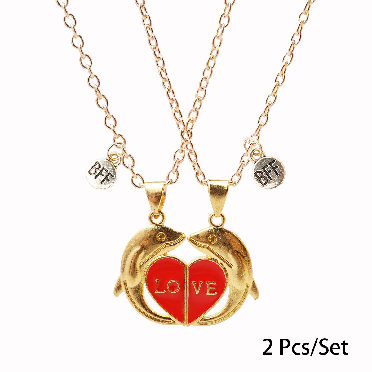 Stitching Love Dolphin Couple Magnetic Alloy For Valentine's Necklace
