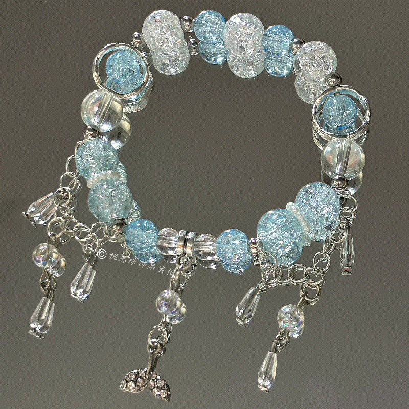 Blue Beaded Mori Style Design Sense Bracelets