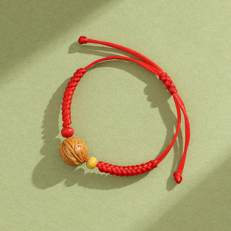 Red Rope Original Life Hand-woven Walnut Bracelets