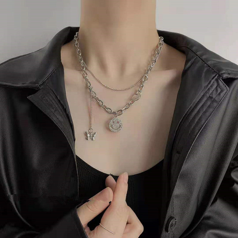 Women's & Men's Fashion Simple Titanium Steel Sweater Chain Personalized Hip Hop Necklace