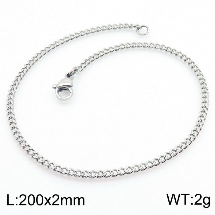 Men's Fashion Side Flat Chain Stainless Steel Bracelets