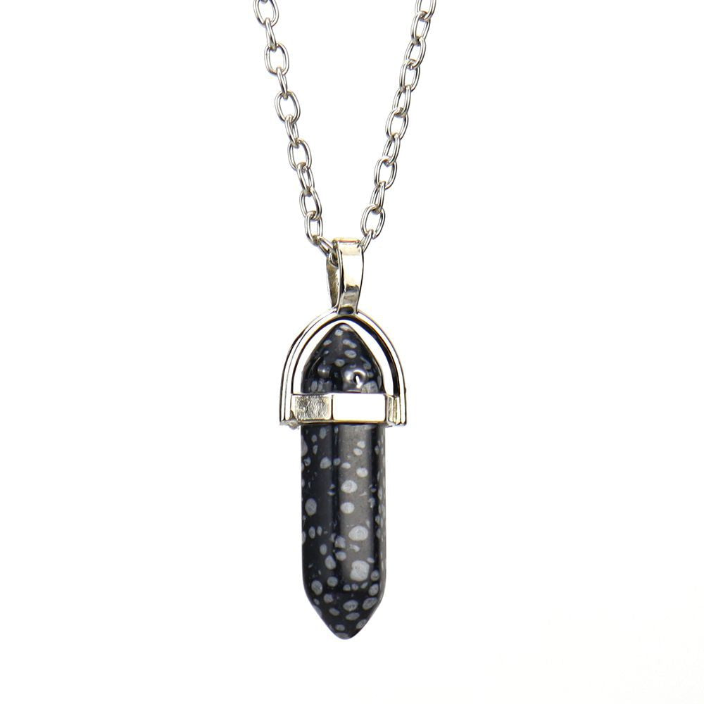 Agate Synthetic Crystal Hexagon Prism Soul Pendants