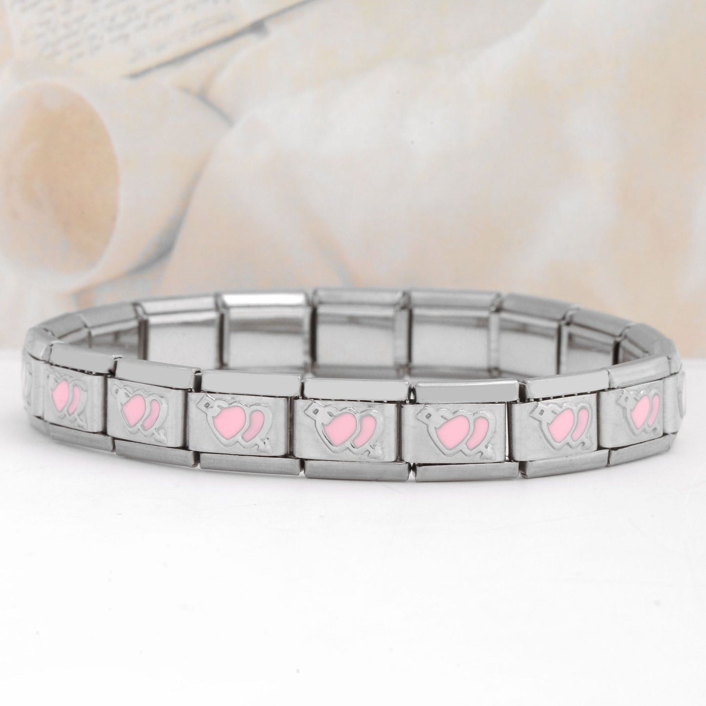 Stainless Steel Heart Love Purple Pink Bracelets