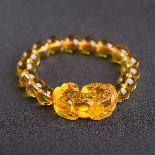 Wu Brazil Citrine Pi Single Circle Male Female Matching Bracelet