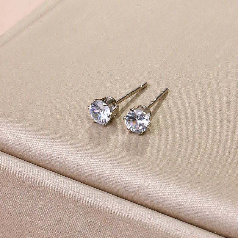 Refined Zircon Ear Minority Fashion Light Luxury Temperament Stud Earrings