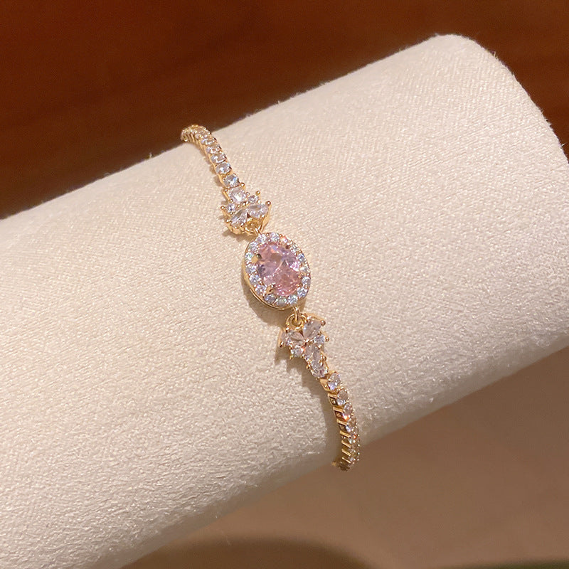 Women's Zircon Oval Korean Style Sweet Light Luxury Bracelet