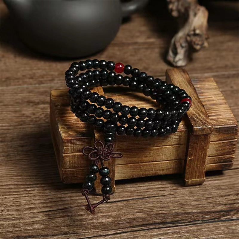 Pterocarpus Nanmu Wooden Prayer Beads Meditation Bracelets