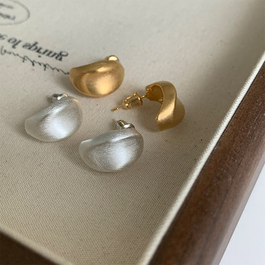 Women's High-grade Brushed Metal For Design Simple Personalized Elegance Earrings