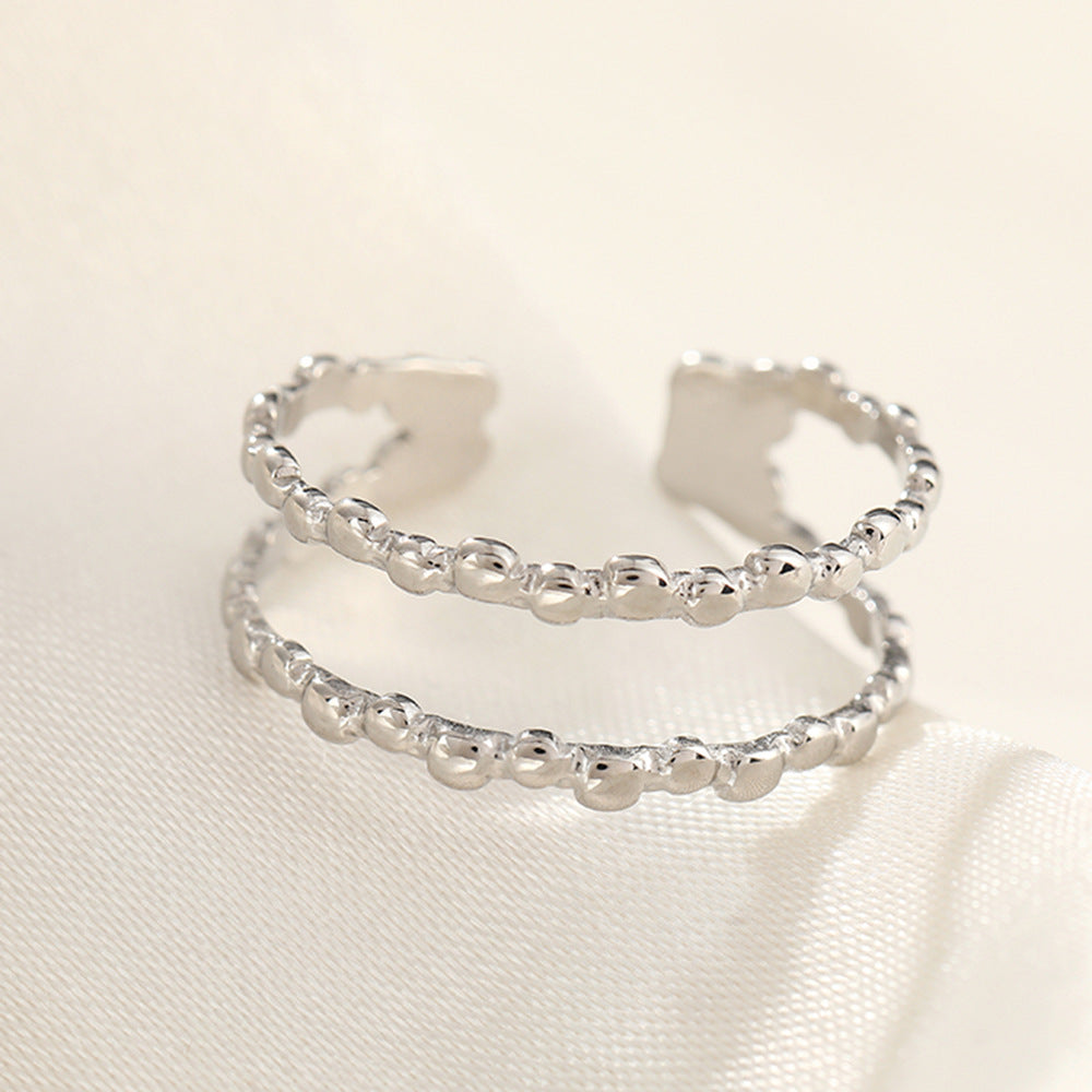 French Style Open Mouth Cold Stainless Steel Personality Special Interest Ring