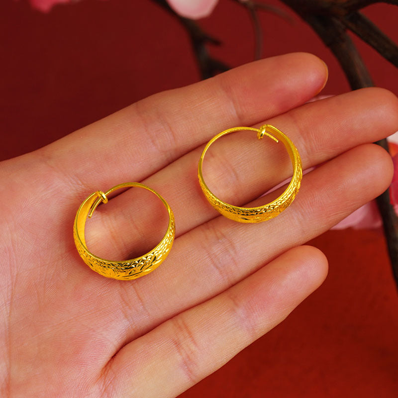 Classic Pouch Dragon Phoenix Ear Chinese Rings