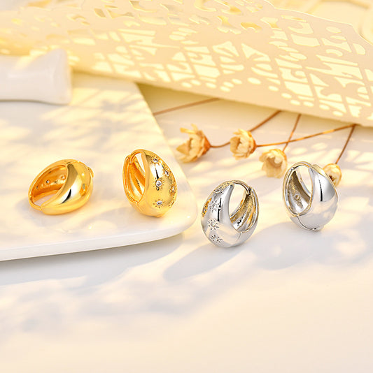 Women's Style Advanced Sensitive Surface Water Drop Ear Clip Rings