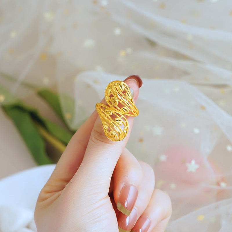 Women's Advanced Design Exaggerated Opening Real Bronze Rings