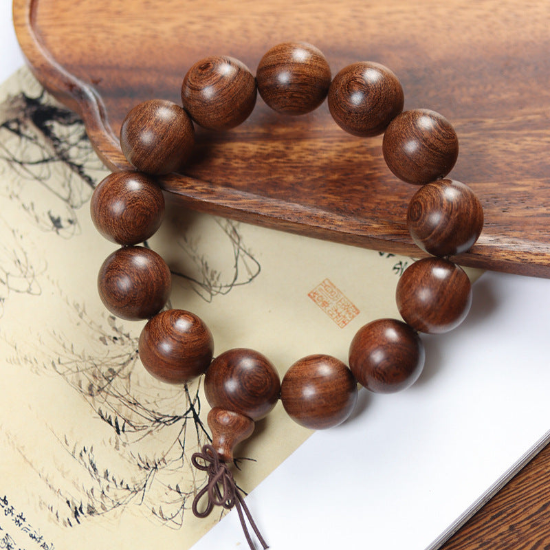 Men's Loose Round Beads Pieces Prayer Silkwood Bracelets