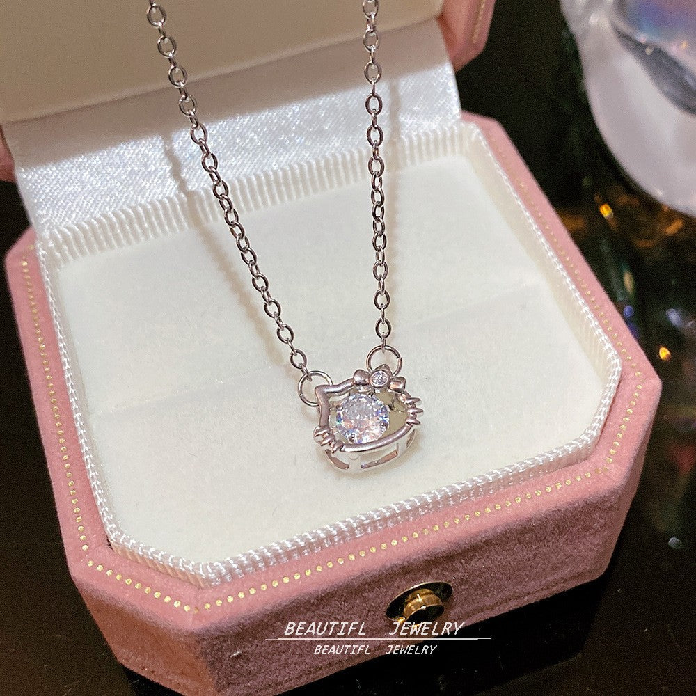 Women's Minority Simple Fashionable Elegant Zircon Clavicle Chain Titanium Steel Accessory Necklace