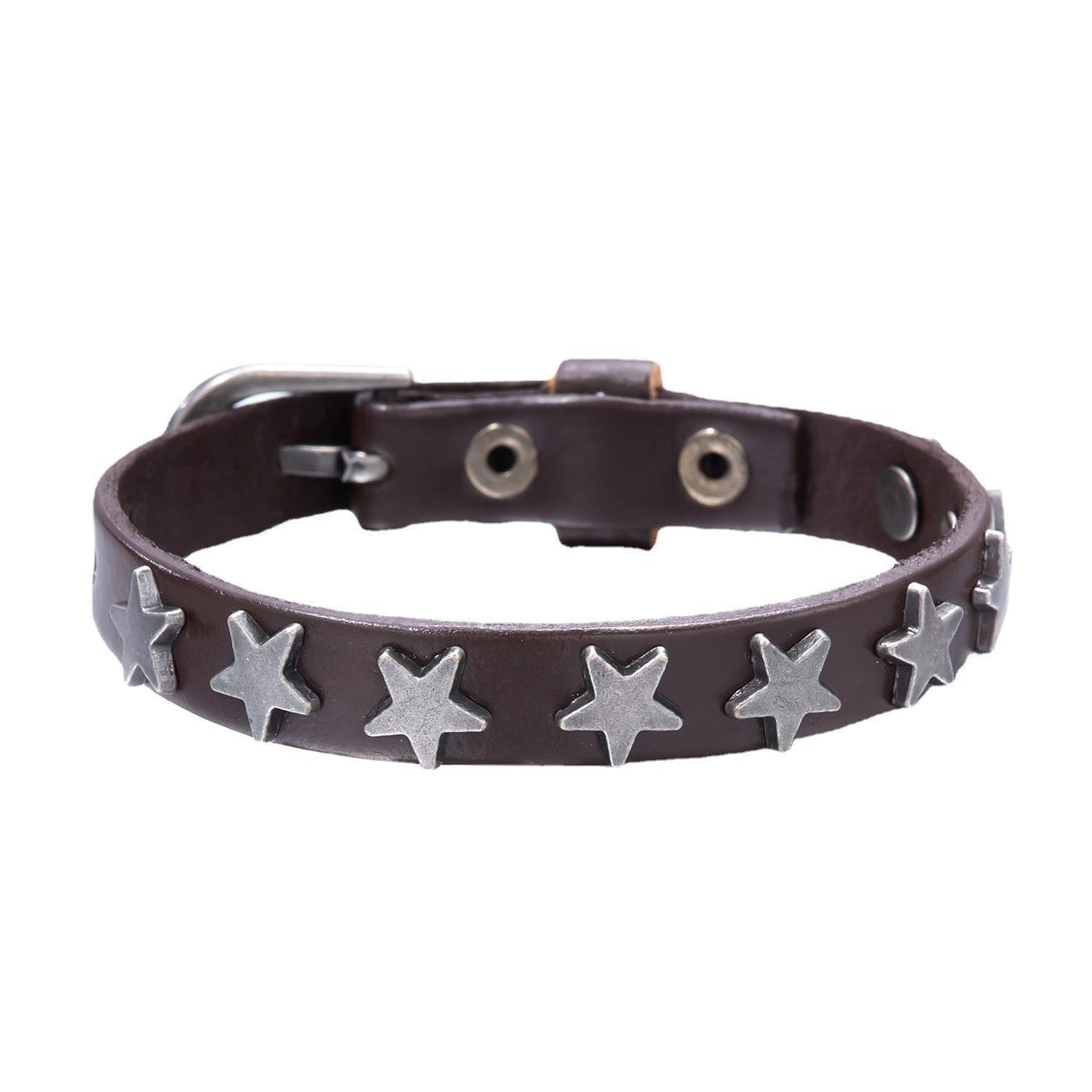 Punk Retro Five-pointed Star Cattle Leather Bar Street Bracelets
