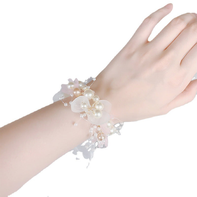 Wedding Wrist Flower Bride Fairy Pearl Mori Style Bridesmaid Sisters Bracelets