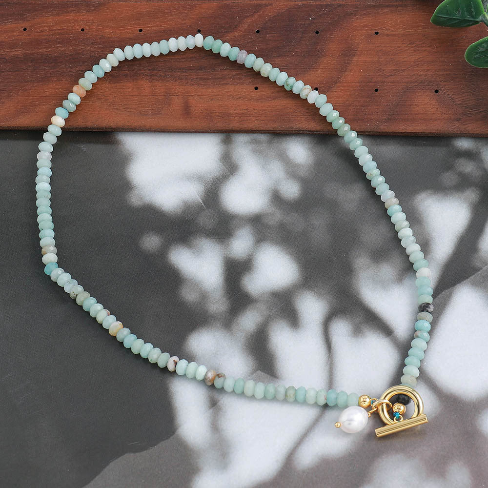 Women's Colored Stone Beaded High-grade Simple Vacation Style Necklace