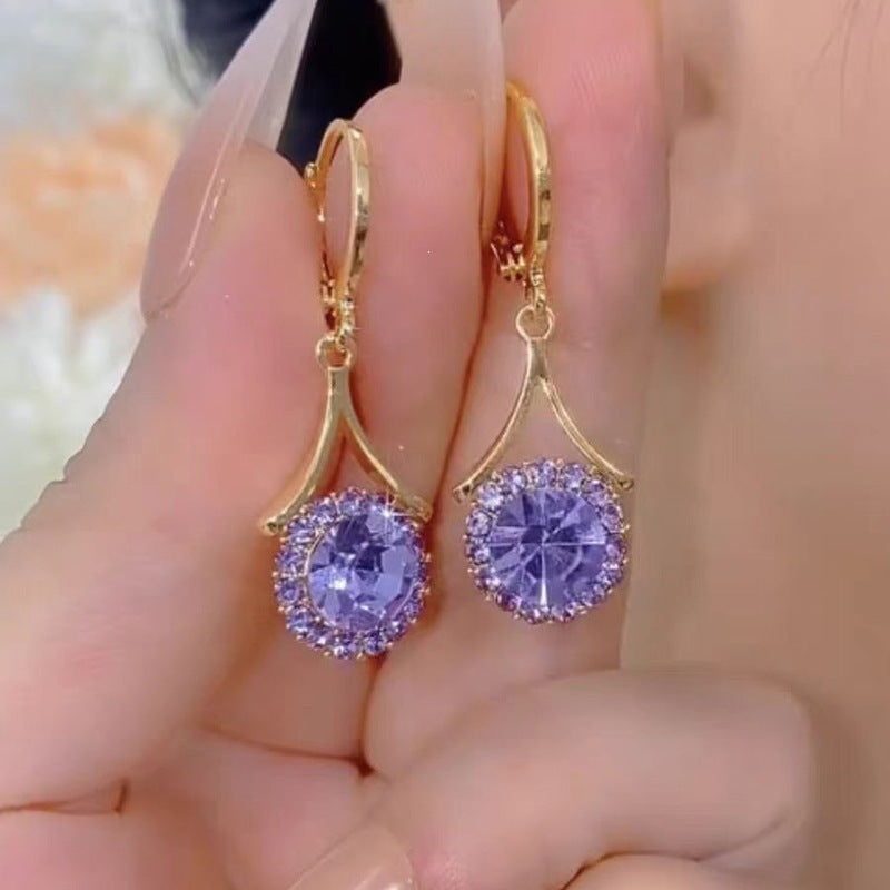 Women's Purple Droplet Simple Elegant Fashionable Light Luxury Rings