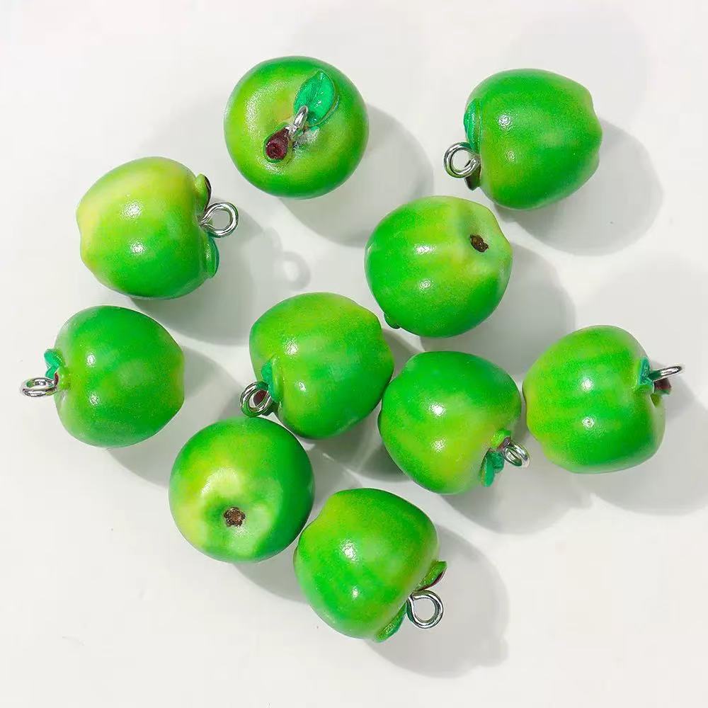 Cute Apple Christmas Synthetic Resin Scattered Beads Handmade Beaded Mobile Bracelet