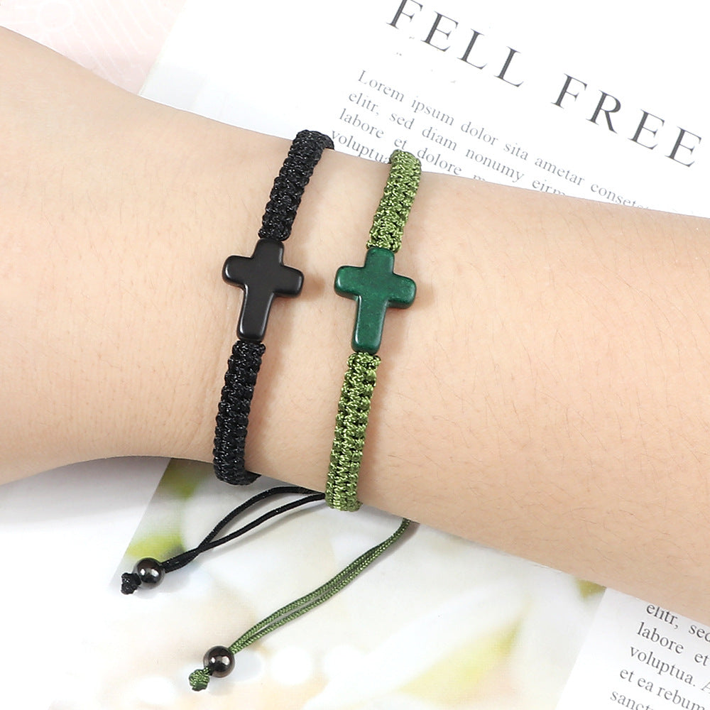 Green Twist Bow Hand-knitted Pure Thread Hand Woven Bracelet